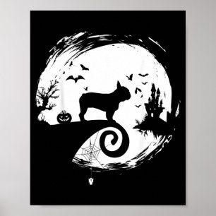French Bulldog Halloween Costume Moon Silhouette Y Poster