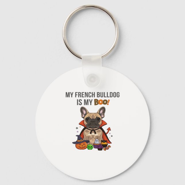 French Bulldog Halloween Costume  My French Bulldo Key Ring (Front)