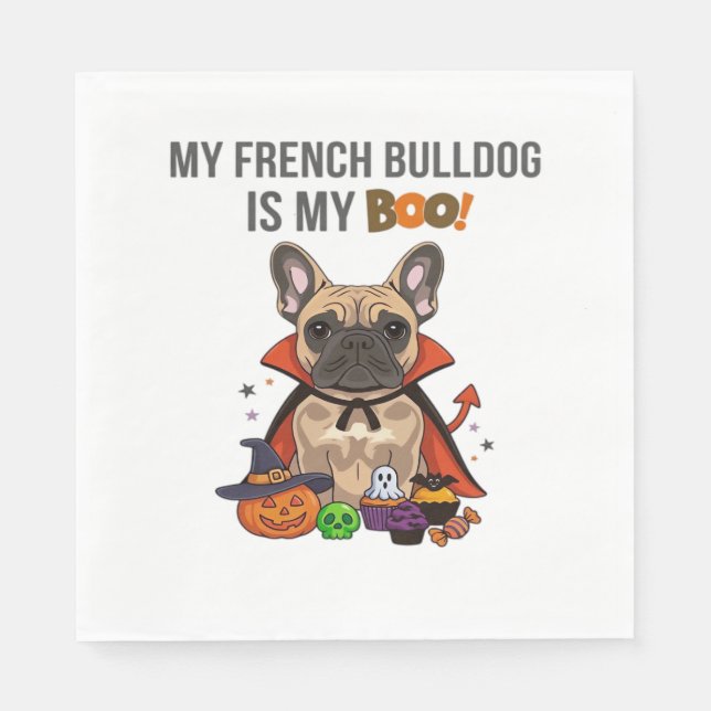 French Bulldog Halloween Costume  My French Bulldo Napkin (Front)
