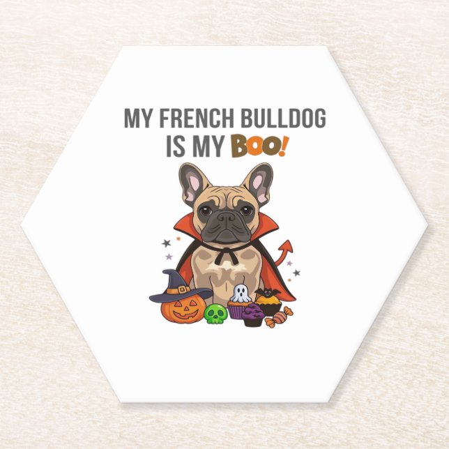 French Bulldog Halloween Costume  My French Bulldo Paper Coaster (Front)