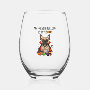 French Bulldog Halloween Costume  My French Bulldo Stemless Wine Glass