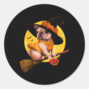 French Bulldog Halloween Costume Shirt Men Women Classic Round Sticker