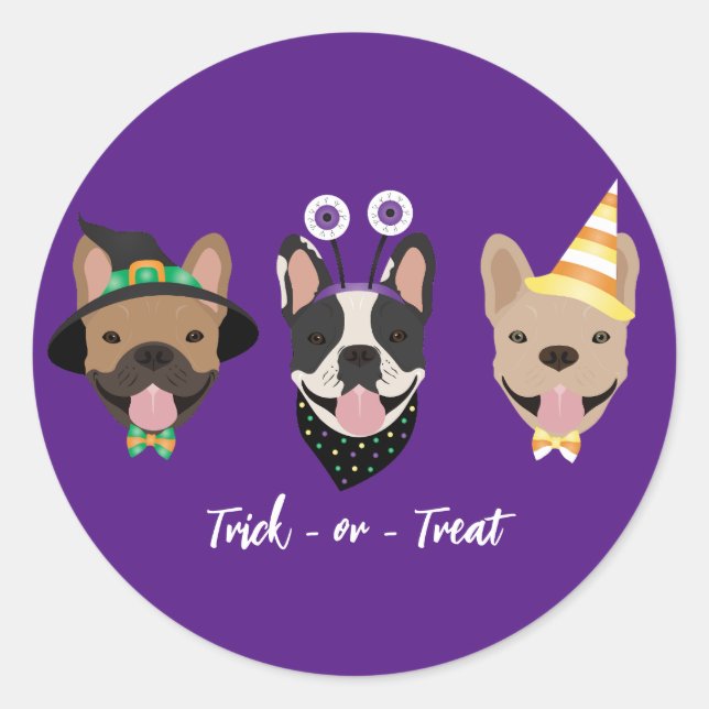 French Bulldog Halloween Costumes Classic Round Sticker (Front)
