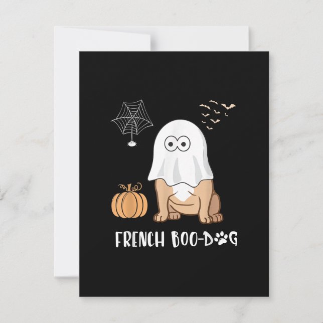 French Bulldog Halloween Cute Boo-Dog 2020 Tees Thank You Card (Front)