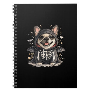 French Bulldog Halloween Cute Skeleton Notebook