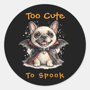 French Bulldog Halloween Cute Vampire Bat Classic Round Sticker