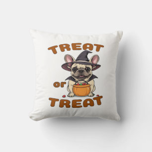 French Bulldog Halloween Dog Costume �Treat or Tre Cushion