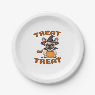 French Bulldog Halloween Dog Costume �Treat or Tre Paper Plate