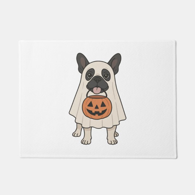 French Bulldog Halloween Dog Ghost Doormat (Front)