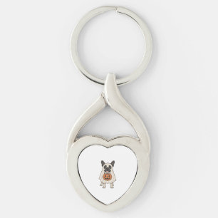 French Bulldog Halloween Dog Ghost Key Ring