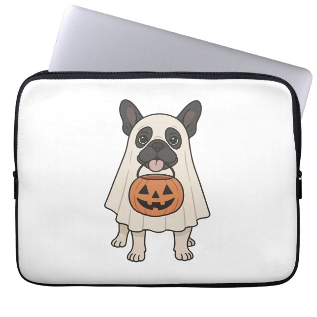 French Bulldog Halloween Dog Ghost Laptop Sleeve (Front)
