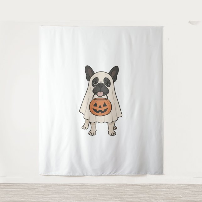 French Bulldog Halloween Dog Ghost Tapestry (Front)