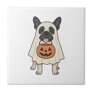 French Bulldog Halloween Dog Ghost Tile
