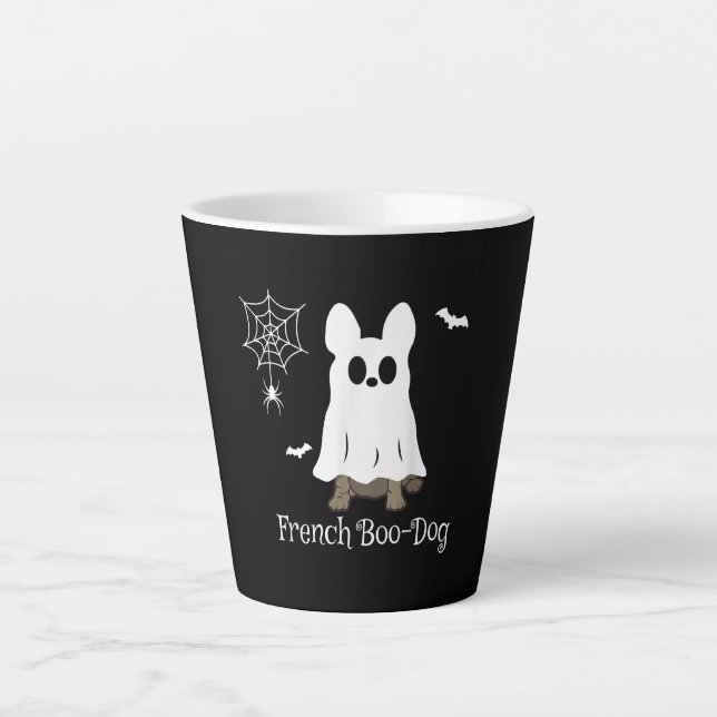 French Bulldog Halloween French Boo-Dog Dog Gift Latte Mug (Front)