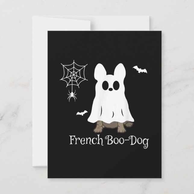 French Bulldog Halloween French Boo-Dog Dog Gift Thank You Card (Front)