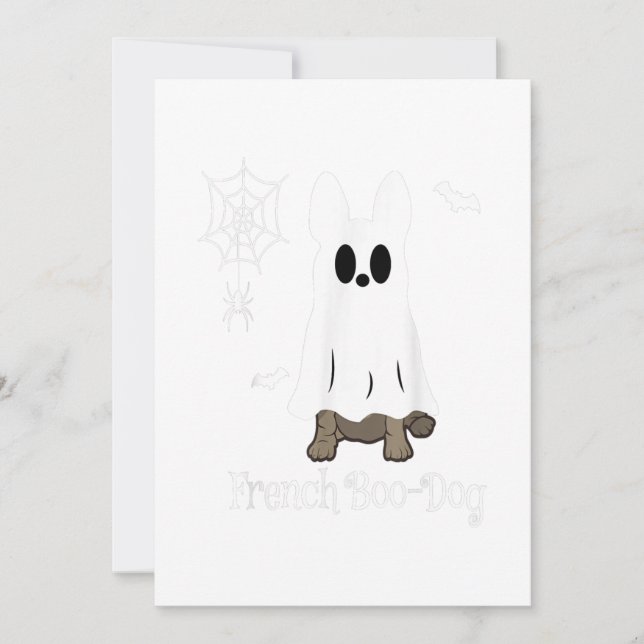 French Bulldog Halloween French Boo-Dog Gift Holiday Card (Front)