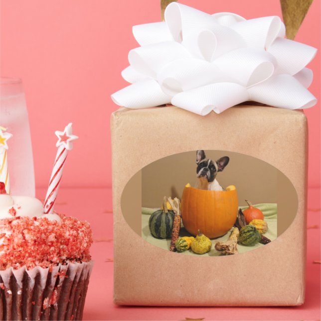 French Bulldog Halloween French Bulldog Oval Sticker (Party)