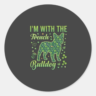 French Bulldog Halloween Macaron Eiffel Tower_1 Classic Round Sticker