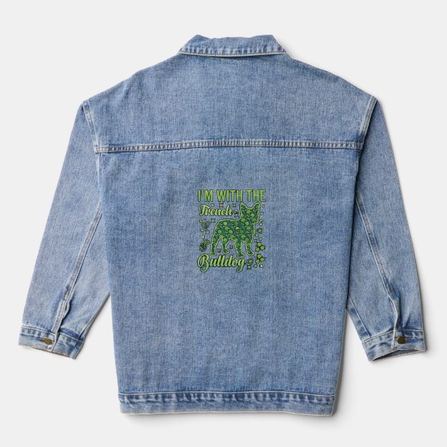 French Bulldog Halloween Macaron Eiffel Tower_1 Denim Jacket (Back)
