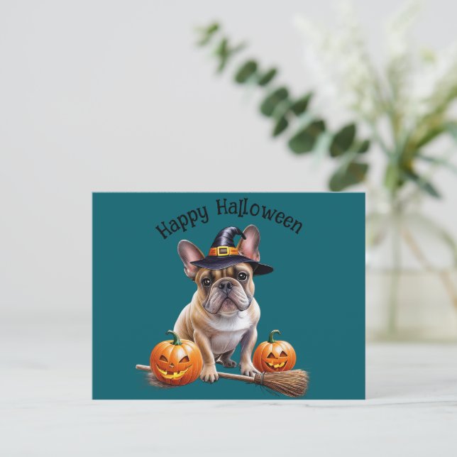 French Bulldog Halloween Postcard (Standing Front)