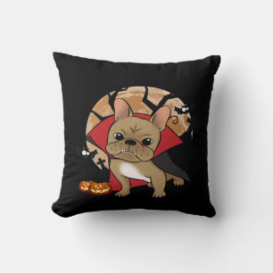 French Bulldog   Halloween Pumpkin Frenchie Witch Cushion