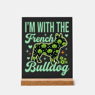 French Bulldog Halloween Pumpkin Pattern Design Acrylic Sign