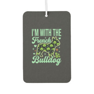 French Bulldog Halloween Pumpkin Pattern Design Car Air Freshener