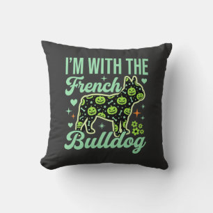 French Bulldog Halloween Pumpkin Pattern Design Cushion