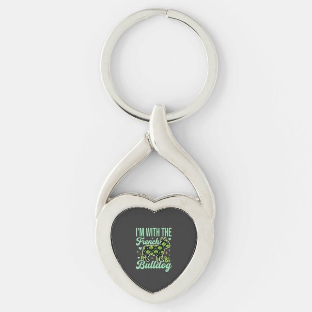 French Bulldog Halloween Pumpkin Pattern Design Key Ring (Front)