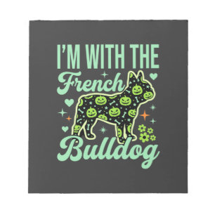 French Bulldog Halloween Pumpkin Pattern Design Notepad