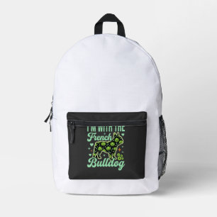 French Bulldog Halloween Pumpkin Pattern Design Printed Backpack