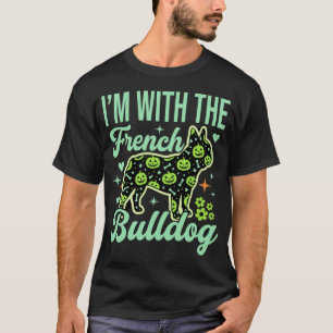French Bulldog Halloween Pumpkin Pattern Design T-Shirt