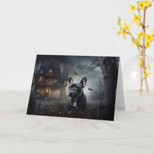 French Bulldog Halloween Scary Card