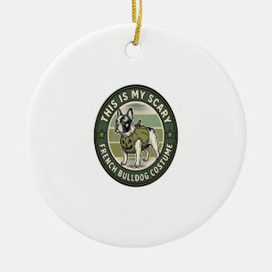 French Bulldog Halloween Scary Costume Ceramic Tree Decoration