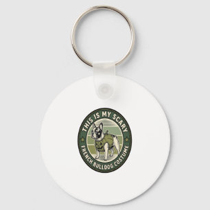 French Bulldog Halloween Scary Costume Key Ring