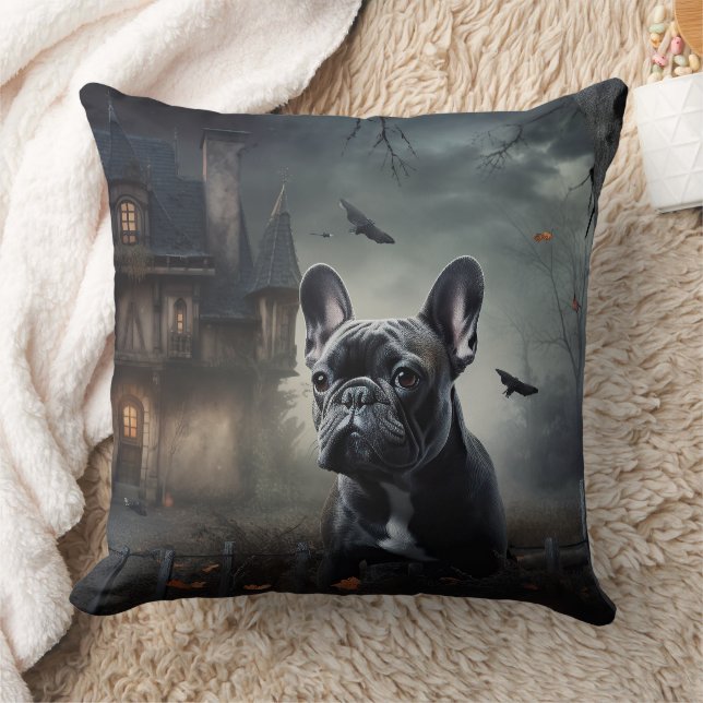 French Bulldog Halloween Scary Cushion (Blanket)