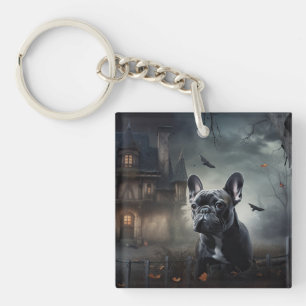 French Bulldog Halloween Scary Key Ring