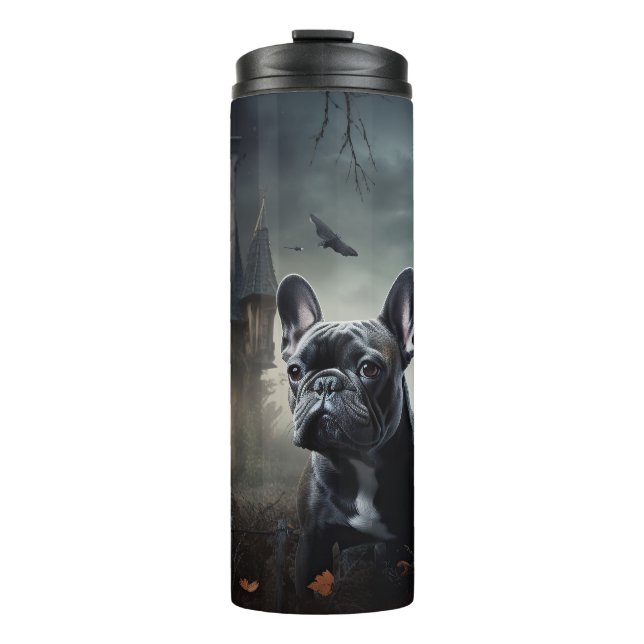 French Bulldog Halloween Scary Thermal Tumbler (Front)