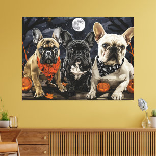 French Bulldog Halloween Spooky Canvas Print