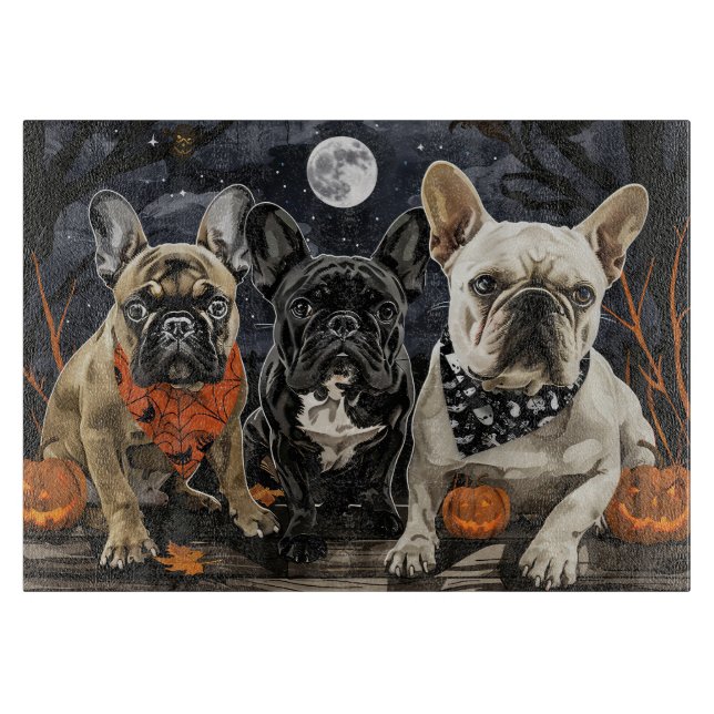French Bulldog Halloween Spooky Cutting Board (Front)