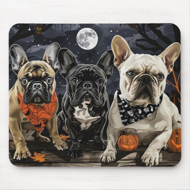 French Bulldog Halloween Spooky Mouse Mat (Front)