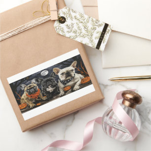 French Bulldog Halloween Spooky Rectangular Sticker