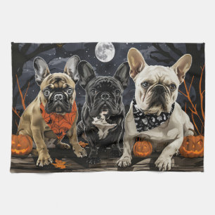 French Bulldog Halloween Spooky Tea Towel