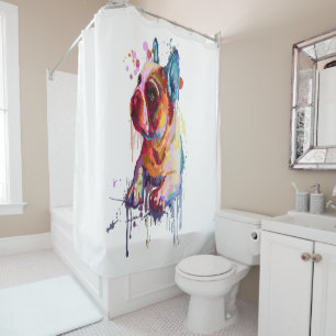 French Bulldog Hand Drawing Art Gift Shower Curtain