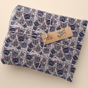 French Bulldog Hand-Drawn Cartoon Head  Wrapping P Wrapping Paper