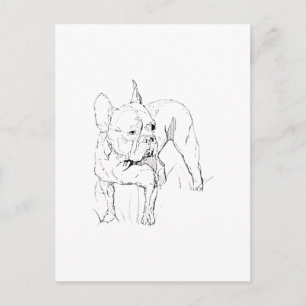 French Bulldog – Hand Drawn Dog Illustration Postcard