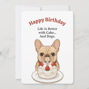 French Bulldog Happy Birthday Dog Lover Card