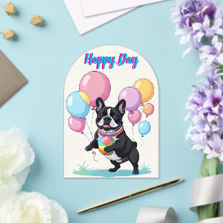 French Bulldog Happy Day Französische Bulldogge  Acrylic Invitations