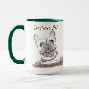 French Bulldog Happy Dog Drawing Personalised Mug