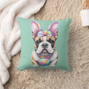 French Bulldog Happy Easter Cushion